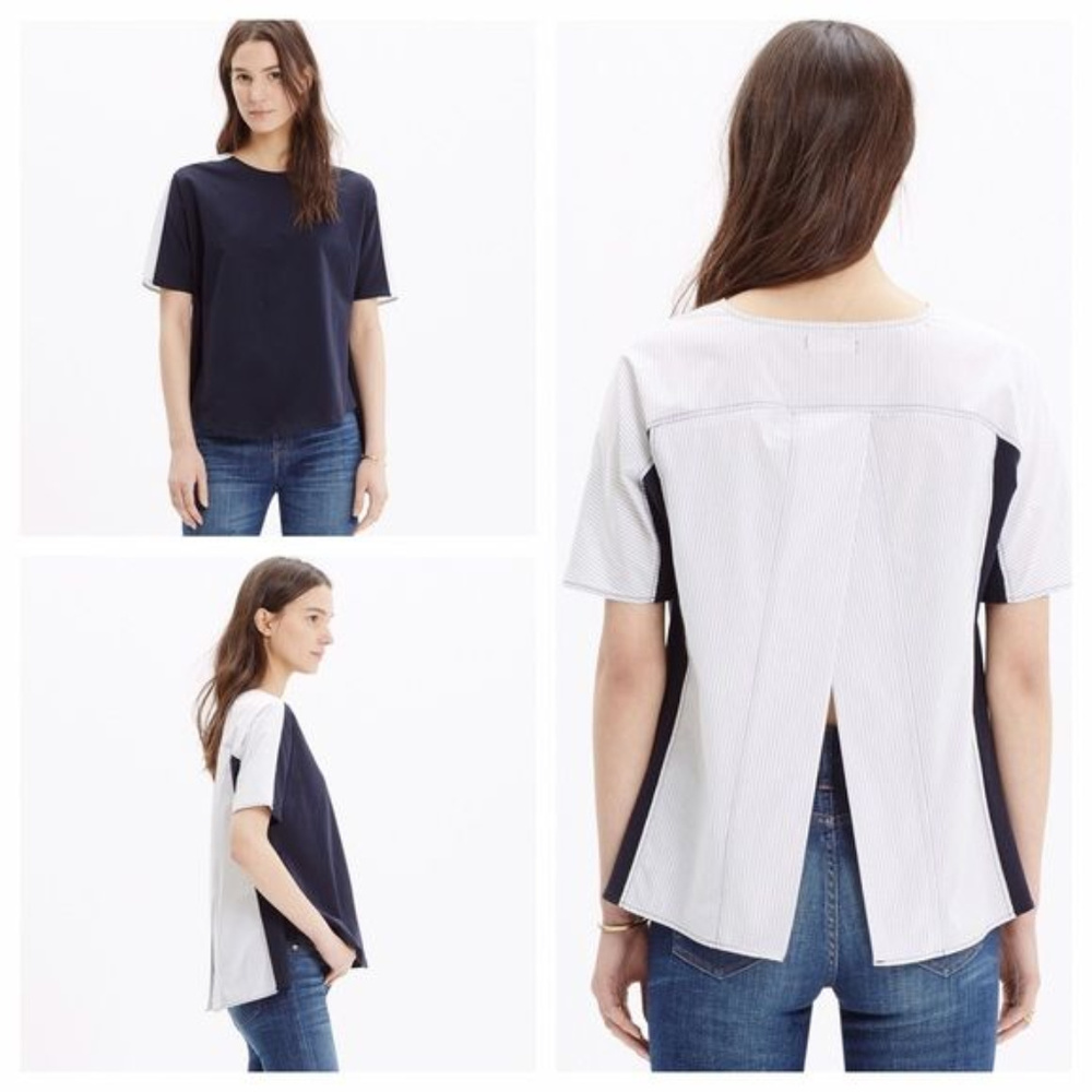 Madewell Oxford Panel Tee  Size M